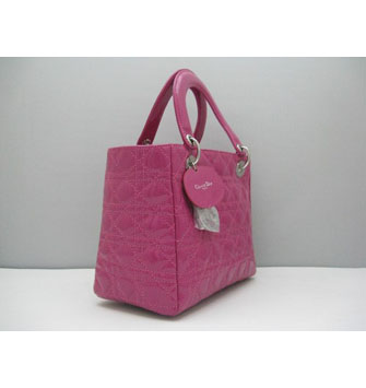 Dior Lady Dior Medium Patent Top Handle Bag Peach Dior Lady Dior Medium Patent Top Handle Bag Peach