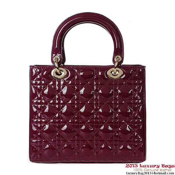Lady Dior Bag mini Bag Patent Leather D9601 Purple