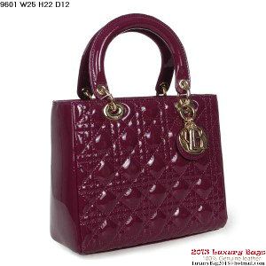 Lady Dior Bag mini Bag Patent Leather D9601 Purple Lady Dior Bag mini Bag Patent Leather D9601 Purple