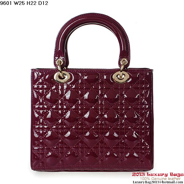 Lady Dior Bag mini Bag Patent Leather D9601 Purple Lady Dior Bag mini Bag Patent Leather D9601 Purple