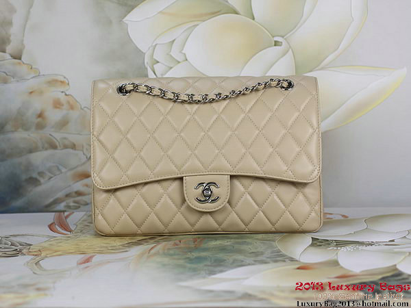 Chanel Classic Flap Bag 1113 Apricot Sheepskin Leather Silver Chanel Classic Flap Bag 1113 Apricot Sheepskin Leather Silver