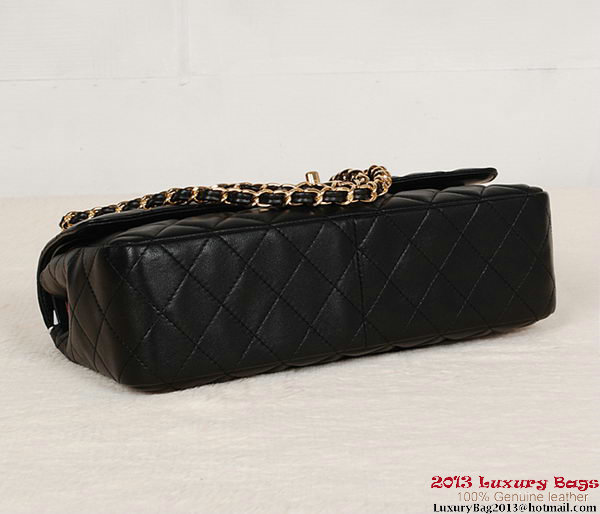 Chanel Classic Flap Bag 1113 Black Sheepskin Gold Chanel Classic Flap Bag 1113 Black Sheepskin Gold
