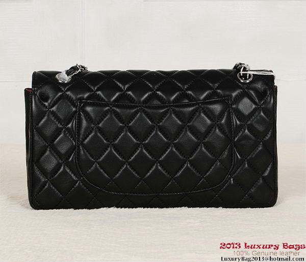 Chanel Classic Flap Bag 1113 Black Sheepskin Silver Chanel Classic Flap Bag 1113 Black Sheepskin Silver