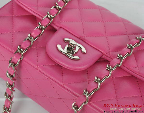Chanel Classic Flap Bags Rose Original Sheepskin Leather A1116 Silver Chanel Classic Flap Bags Rose Original Sheepskin Leather A1116 Silver