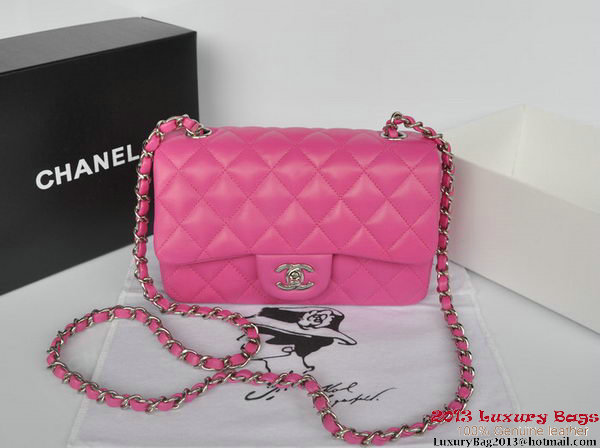 Chanel Classic Flap Bags Rose Original Sheepskin Leather A1116 Silver Chanel Classic Flap Bags Rose Original Sheepskin Leather A1116 Silver