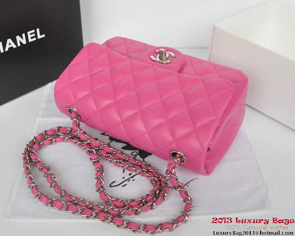 Chanel Classic Flap Bags Rose Original Sheepskin Leather A1116 Silver Chanel Classic Flap Bags Rose Original Sheepskin Leather A1116 Silver