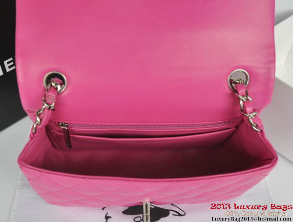 Chanel Classic Flap Bags Rose Original Sheepskin Leather A1116 Silver Chanel Classic Flap Bags Rose Original Sheepskin Leather A1116 Silver