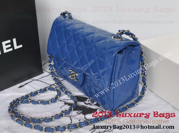 Chanel Classic Flap Bags Blue Original Patent Leather A1116 Silver Chanel Classic Flap Bags Blue Original Patent Leather A1116 Silver