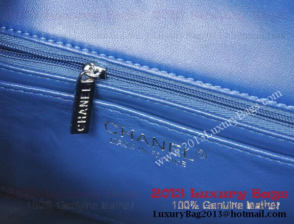 Chanel Classic Flap Bags Blue Original Patent Leather A1116 Silver Chanel Classic Flap Bags Blue Original Patent Leather A1116 Silver