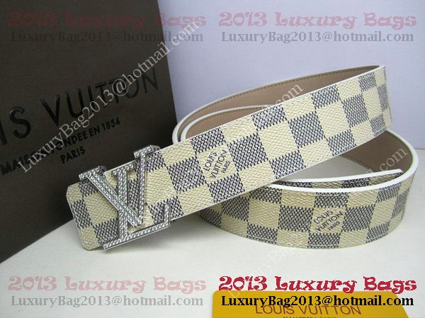 Louis Vuitton Damier Azur Canvas Belt LV2050 Silver