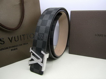 Louis Vuitton Damier Graphite Canvas Belt LV2050 Silver Louis Vuitton Damier Graphite Canvas Belt LV2050 Silver