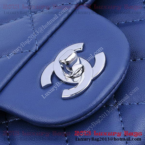 Chanel 2.55 Series Classic Flap Bag 1112 RoyalBlue Sheepskin Silver