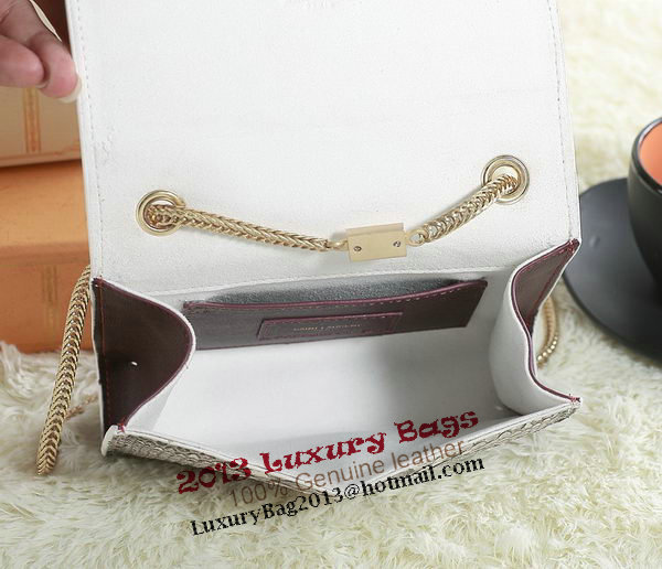 Yves Saint Laurent mini Monogramme Cross-body Snake Leather Shoulder Bag 5478 OffWhite Yves Saint Laurent mini Monogramme Cross-body Snake Leather Shoulder Bag 5478 OffWhite