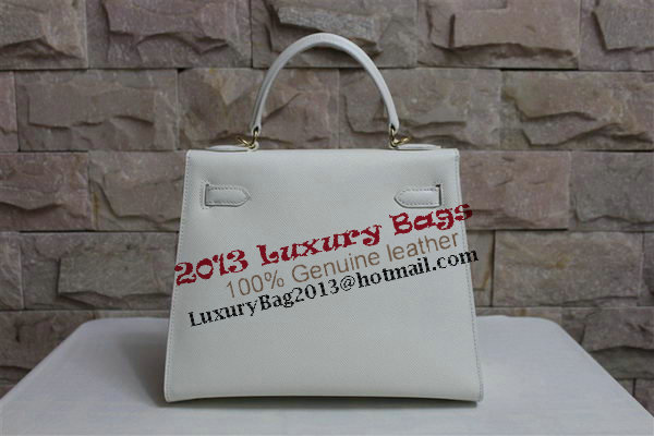 Hermes Kelly 32cm Shoulder Bag White Saffiano Leather K32 Gold Hermes Kelly 32cm Shoulder Bag White Saffiano Leather K32 Gold