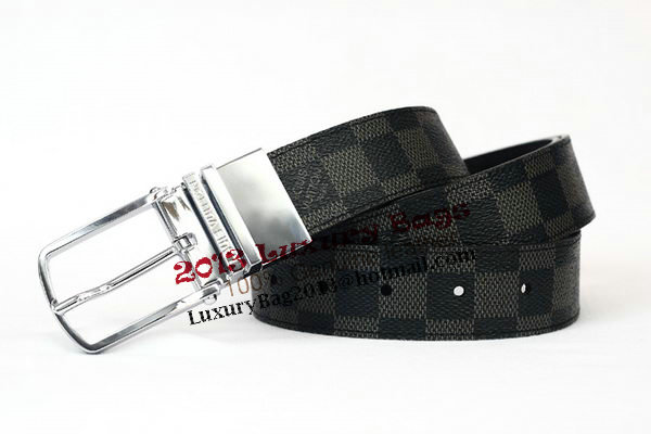 Louis Vuitton Damier Graphite Canvas Belt LV2061 Louis Vuitton Damier Graphite Canvas Belt LV2061