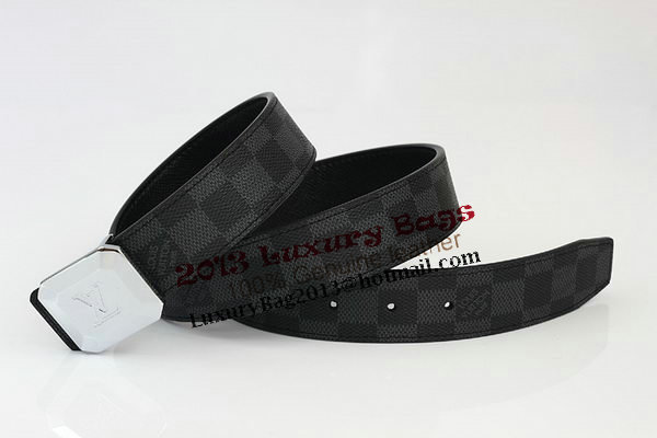 Louis Vuitton Damier Graphite Canvas Belt LV2065 Louis Vuitton Damier Graphite Canvas Belt LV2065