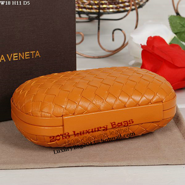 Bottega Veneta Intrecciato Sheepskin Impero Ayers Knot Clutch 11308 Orange Bottega Veneta Intrecciato Sheepskin Impero Ayers Knot Clutch 11308 Orange