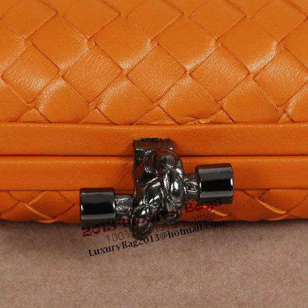 Bottega Veneta Intrecciato Sheepskin Impero Ayers Knot Clutch 11308 Orange Bottega Veneta Intrecciato Sheepskin Impero Ayers Knot Clutch 11308 Orange