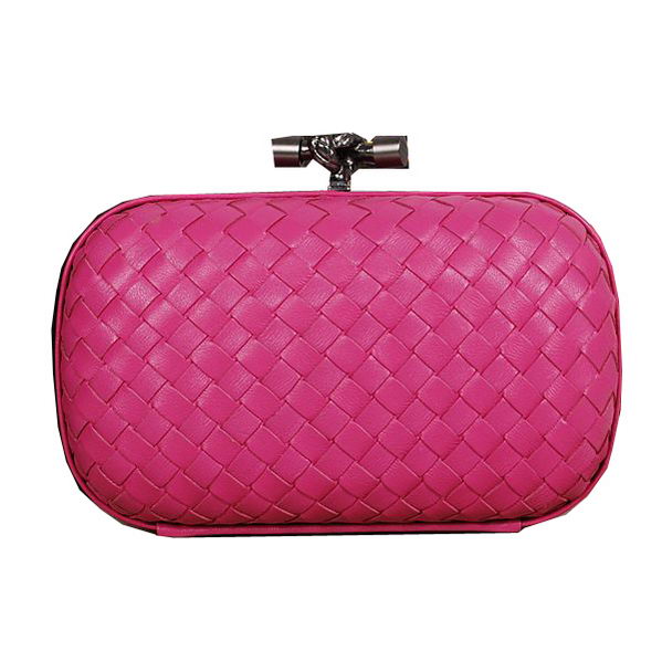 Bottega Veneta Intrecciato Sheepskin Impero Ayers Knot Clutch 11308 Rose