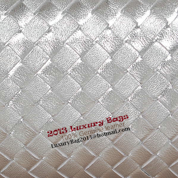 Bottega Veneta Intrecciato Sheepskin Impero Ayers Knot Clutch 11308 Silver Bottega Veneta Intrecciato Sheepskin Impero Ayers Knot Clutch 11308 Silver