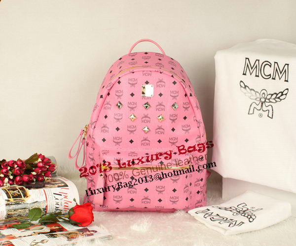 MCM Stark Backpack Jumbo in Calf Leather 8006 Pink MCM Stark Backpack Jumbo in Calf Leather 8006 Pink