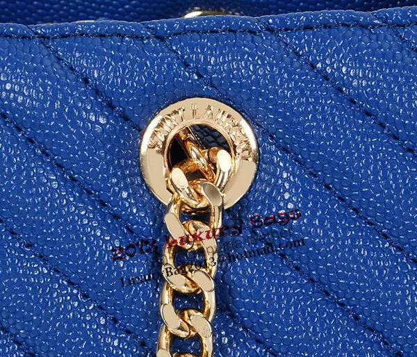 Yves Saint Laurent Classic Monogramme Shopping Bag Y9150 Apricot&Blue&Black