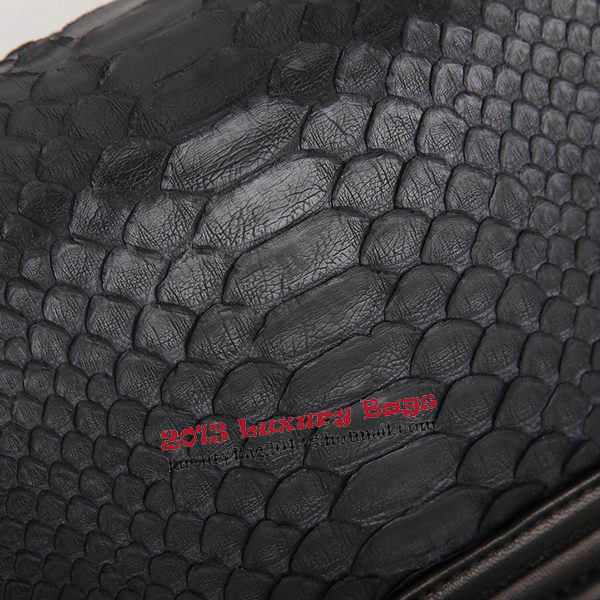 Boy Chanel Flap Shoulder Bag Black Original Snake Leather A67086 Gold