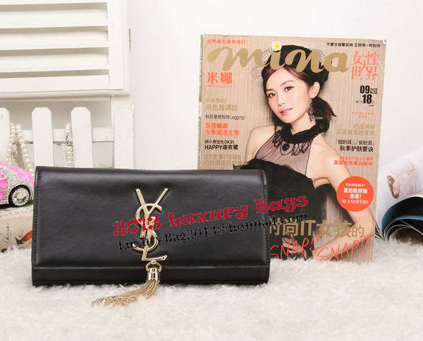 YSL Classic Monogramme Tassel Smooth Leather Clutch Bag Y8908 Black YSL Classic Monogramme Tassel Smooth Leather Clutch Bag Y8908 Black