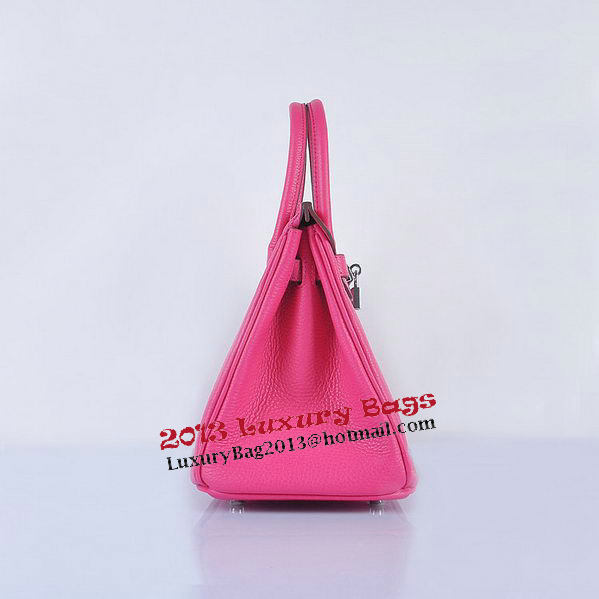 Hermes Birkin 30CM Tote Bags Light Rosy Grainy Leather Silver