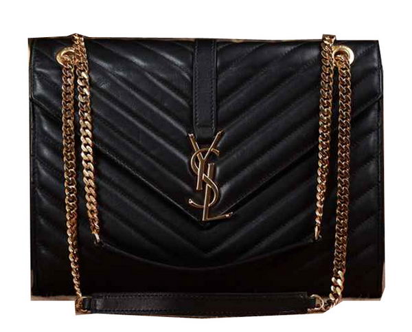 Saint Laurent Classic Monogramme Original Leather Flap Bag Y5480 Black
