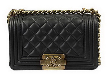 Chanel Boy Flap Shoulder Bags Black Original Lambskin Leather A67085 Gold