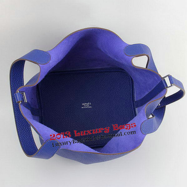 Hermes Picotin Lock MM Bags Clemence Leather H8616 Blue Hermes Picotin Lock MM Bags Clemence Leather H8616 Blue