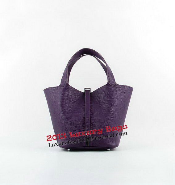 Hermes Picotin Lock PM Bags Clemence Leather H8615 Purple Hermes Picotin Lock PM Bags Clemence Leather H8615 Purple