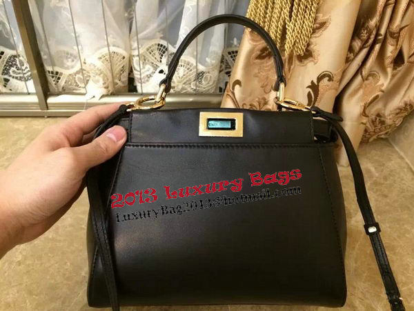 Fendi mini Peekaboo Bag Original Leather 55211 Black Fendi mini Peekaboo Bag Original Leather 55211 Black