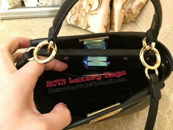 Fendi mini Peekaboo Bag Original Leather 55211 Black Fendi mini Peekaboo Bag Original Leather 55211 Black