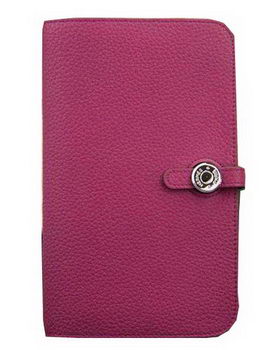 Hermes Compact Passport Holder Original Leather Wallet Peach