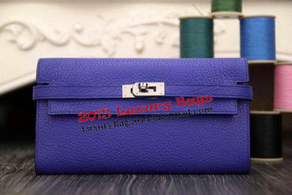 Hermes Kelly Wallet Togo Leather Bi-Fold Purse HA708W Royal Hermes Kelly Wallet Togo Leather Bi-Fold Purse HA708W Royal