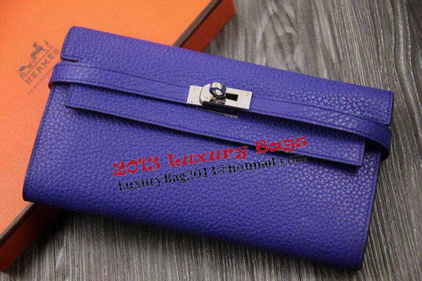 Hermes Kelly Wallet Togo Leather Bi-Fold Purse HA708W Royal Hermes Kelly Wallet Togo Leather Bi-Fold Purse HA708W Royal