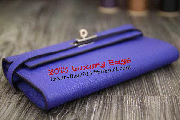 Hermes Kelly Wallet Togo Leather Bi-Fold Purse HA708W Royal Hermes Kelly Wallet Togo Leather Bi-Fold Purse HA708W Royal