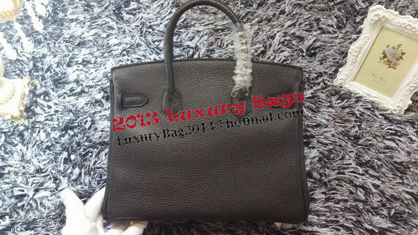 Hermes Birkin 30CM Tote Bags Litchi Leather H30LI Black