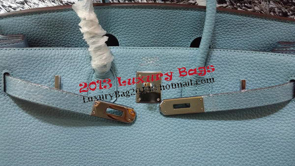 Hermes Birkin 35CM Tote Bag Litchi Leather HB35GL Light Blue Hermes Birkin 35CM Tote Bag Litchi Leather HB35GL Light Blue