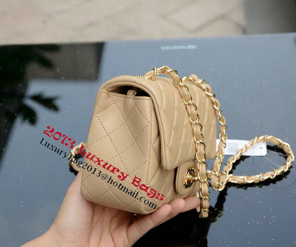 Chanel Classic MINI Flap Bag Apricot Sheepskin A37585 Gold Chanel Classic MINI Flap Bag Apricot Sheepskin A37585 Gold