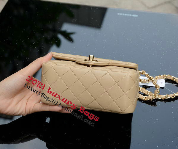 Chanel Classic MINI Flap Bag Apricot Sheepskin A37585 Gold Chanel Classic MINI Flap Bag Apricot Sheepskin A37585 Gold