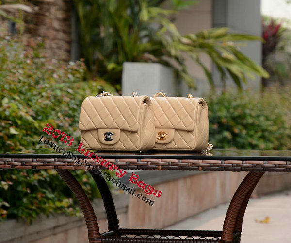Chanel Classic MINI Flap Bag Apricot Sheepskin A37585 Gold Chanel Classic MINI Flap Bag Apricot Sheepskin A37585 Gold