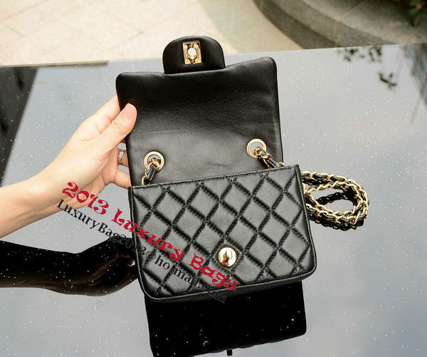Chanel Classic MINI Flap Bag Black Sheepskin A37585 Gold
