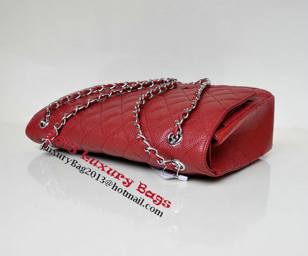 Chanel Maxi Quilted Classic Flap Bag Burgundy Cannage Patterns A58601 Silver