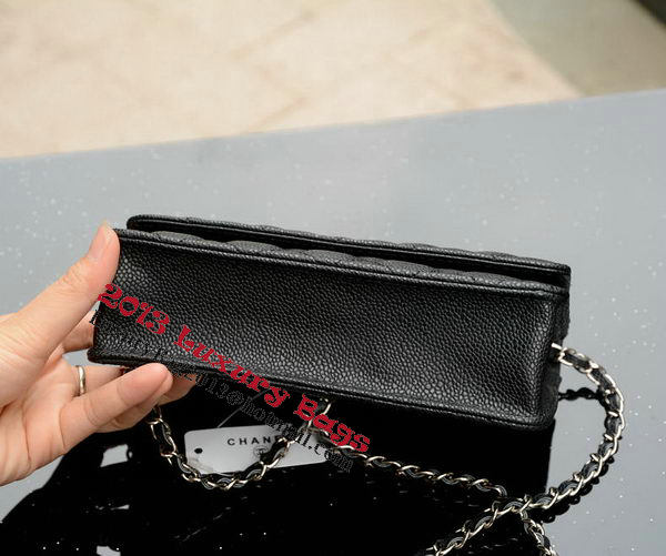 Chanel mini Flap Bag Black Cannage Pattern A33814 Silver Chanel mini Flap Bag Black Cannage Pattern A33814 Silver