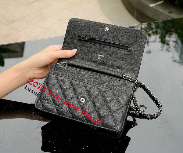Chanel mini Flap Bag Black Cannage Pattern A33814 Silver Chanel mini Flap Bag Black Cannage Pattern A33814 Silver