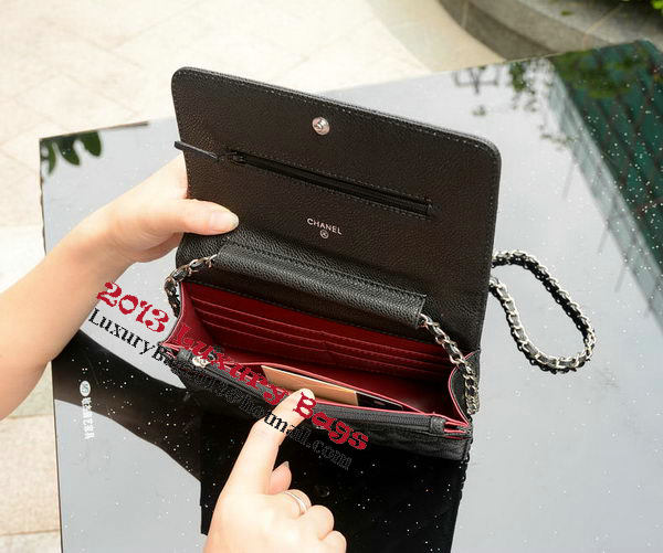 Chanel mini Flap Bag Black Cannage Pattern A33814 Silver Chanel mini Flap Bag Black Cannage Pattern A33814 Silver