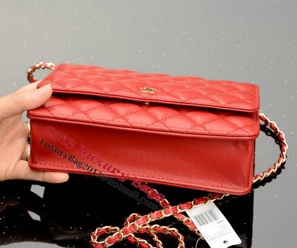Chanel mini Flap Bag Red Sheepskin Leather A33814 Gold Chanel mini Flap Bag Red Sheepskin Leather A33814 Gold